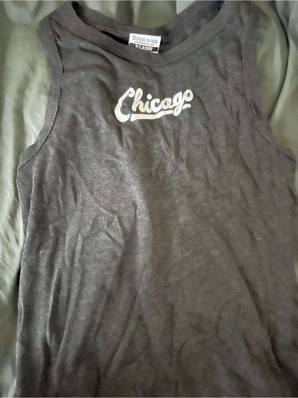 Chicago Script Tank Top - Black